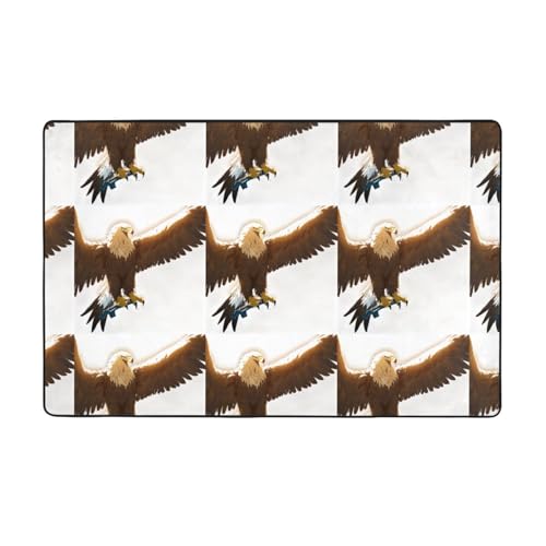 WHJWZY Teppich, Flanell-Teppich für Wohnzimmer, Büro und mehr, 152,4 x 99,1 cm, Linienkunst, Adlerbild WHJWZY Teppich, Flanell-Teppich für Wohnzimmer, Büro und mehr, 152,4 x 99,1 cm, Linienkunst, Adlerbild von WHJWZY
