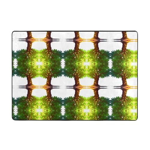 WHJWZY Teppich, Flanell-Teppich für Wohnzimmer, Büro und mehr, 203,2 x 147,3 cm, üppiges Baumbild WHJWZY Teppich, Flanell-Teppich für Wohnzimmer, Büro und mehr, 203,2 x 147,3 cm, üppiges Baumbild von WHJWZY