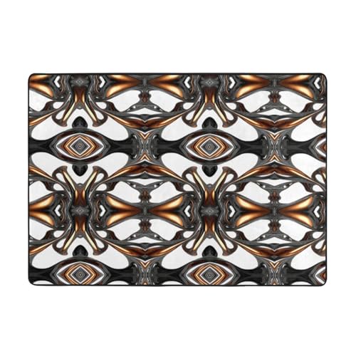 WHJWZY Teppich, Flanell-Teppich für Wohnzimmer, Büro und mehr, Flüssigmetallbild, 203,2 x 147,3 cm von WHJWZY