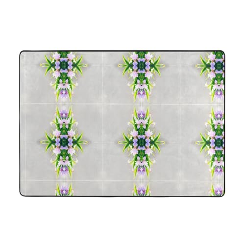 WHJWZY Teppich, Flanell-Teppich für Wohnzimmer, Büro und mehr, Iris-Blumen in voller Blüte, 203,2 x 147,3 cm WHJWZY Teppich, Flanell-Teppich für Wohnzimmer, Büro und mehr, Iris-Blumen in voller Blüte, 203,2 x 147,3 cm von WHJWZY