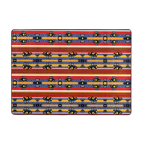WHJWZY Teppich, Flanell-Teppich für Wohnzimmer, Büro und mehr, Traktor-Muster, 203,2 x 147,3 cm WHJWZY Teppich, Flanell-Teppich für Wohnzimmer, Büro und mehr, Traktor-Muster, 203,2 x 147,3 cm von WHJWZY