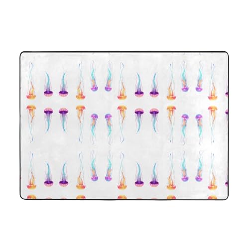 WHJWZY Teppich, Flanell-Teppich für Wohnzimmer, Büro und mehr, abstrakter Quallen-Druck, 203,2 x 147,3 cm WHJWZY Teppich, Flanell-Teppich für Wohnzimmer, Büro und mehr, abstrakter Quallen-Druck, 203,2 x 147,3 cm von WHJWZY