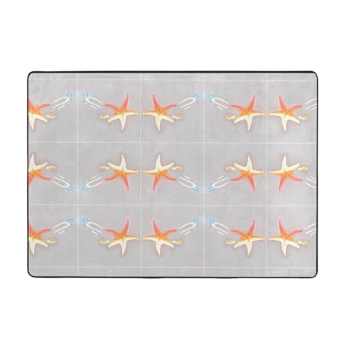 WHJWZY Teppich, Flanell-Teppich für Wohnzimmer, Büro und mehr, holografischer Seestern-Druck, 203,2 x 147,3 cm WHJWZY Teppich, Flanell-Teppich für Wohnzimmer, Büro und mehr, holografischer Seestern-Druck, 203,2 x 147,3 cm von WHJWZY