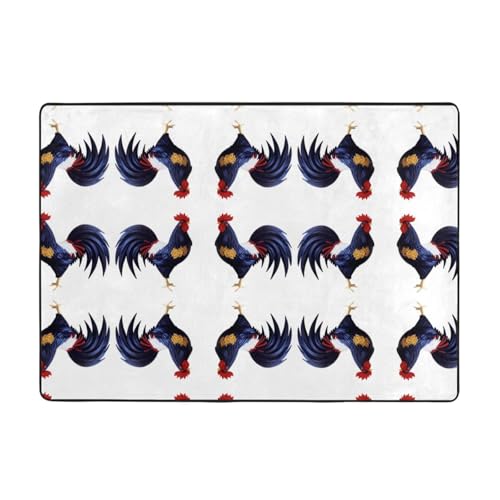 WHJWZY Teppich, Flanell-Teppich für Wohnzimmer, Büro und mehr, schöner Hahn-Druck, 203,2 x 147,3 cm WHJWZY Teppich, Flanell-Teppich für Wohnzimmer, Büro und mehr, schöner Hahn-Druck, 203,2 x 147,3 cm von WHJWZY