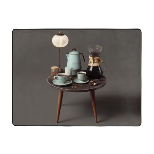 WHJWZY Teppich 160 x 121,9 cm – Flanell-Teppich für Wohnzimmer, Büro und mehr, Kaffee auf kleinem Tisch WHJWZY Teppich 160 x 121,9 cm – Flanell-Teppich für Wohnzimmer, Büro und mehr, Kaffee auf kleinem Tisch von WHJWZY