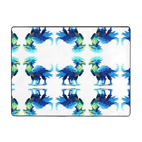 WHJWZY Teppich 160 x 121,9 cm – Flanell-Teppich für Wohnzimmer, Büro und mehr, Pixel-Griffin-Bild von WHJWZY