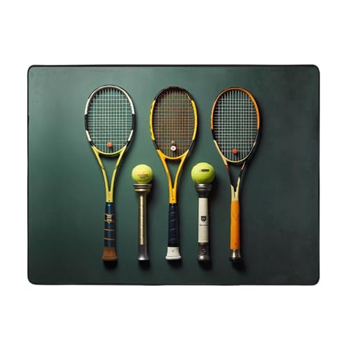 WHJWZY Teppich 160 x 121,9 cm – Flanell-Teppich für Wohnzimmer, Büro und mehr Tennisbälle und Schläger Bild WHJWZY Teppich 160 x 121,9 cm – Flanell-Teppich für Wohnzimmer, Büro und mehr Tennisbälle und Schläger Bild von WHJWZY