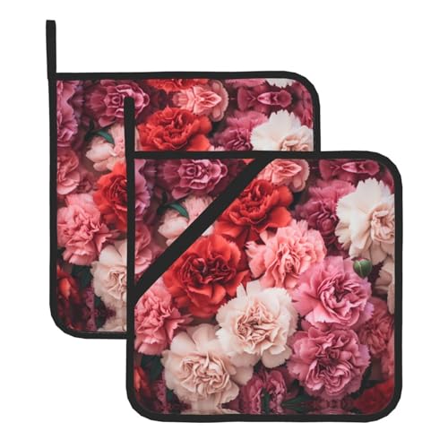WHJWZY Topflappen 2er Sets - Hitzebeständige und langlebige Küchen Topflappen mit Seil zum Aufhängen Design Lustiges Blumen Muster WHJWZY Topflappen 2er Sets - Hitzebeständige und langlebige Küchen Topflappen mit Seil zum Aufhängen Design Lustiges Blumen Muster von WHJWZY