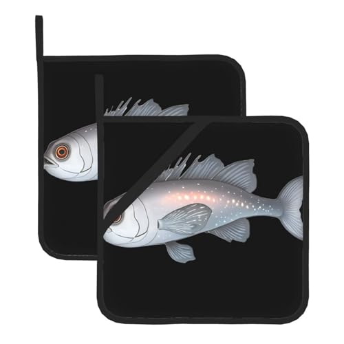 WHJWZY Topflappen-Sets von 2 – Hitzebeständige und langlebige Küchentopf-Pads mit hängendem Seil-Design, leuchtende Laterne, Fischmuster WHJWZY Topflappen-Sets von 2 – Hitzebeständige und langlebige Küchentopf-Pads mit hängendem Seil-Design, leuchtende Laterne, Fischmuster von WHJWZY