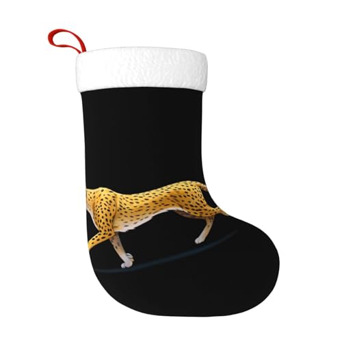 WHJWZY Weihnachtsschmuck Strumpf – für festliche Tage, Feiertage, Partys, Weihnachten, Halloween und Neujahr, Geparden-Sprintdruck von WHJWZY