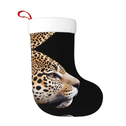 WHJWZY Weihnachtsschmuck Strumpf – für festliche Tage, Feiertage, Partys, Weihnachten, Halloween und Neujahr, Jaguar-Kopf-Druck von WHJWZY