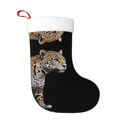 WHJWZY Weihnachtsschmuck Strumpf – für festliche Tage, Feiertage, Partys, Weihnachten, Halloween und Neujahr, Jaguar-Streifen-Druck von WHJWZY