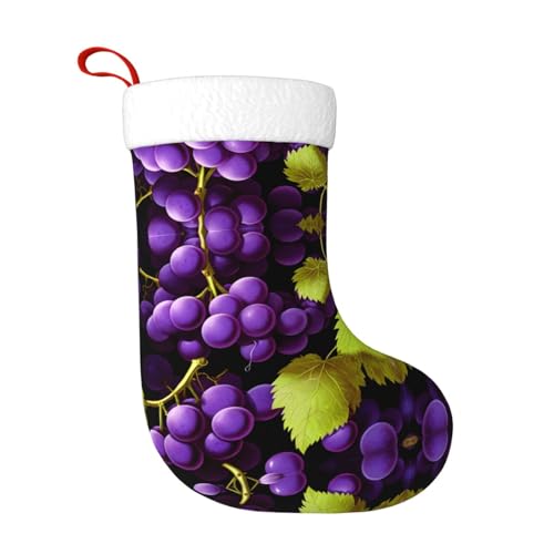 WHJWZY Weihnachtsschmuck Strumpf – für festliche Tage, Feiertage, Partys, Weihnachten, Halloween und Neujahr, Traubendruck von WHJWZY