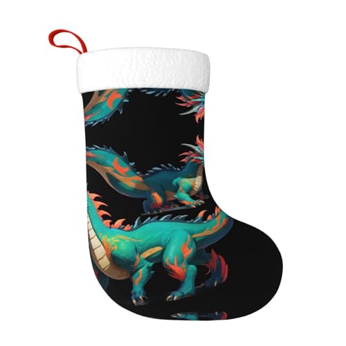 WHJWZY Weihnachtsschmuck Strumpf – für festliche Tage, Feiertage, Partys, Weihnachten, Halloween und Neujahr, digitaler Drachen-Druck von WHJWZY