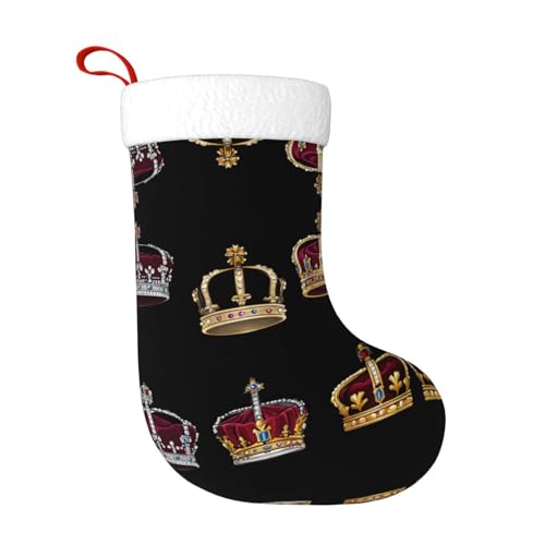 WHJWZY Weihnachtsschmuck Strumpf – für festliche Tage, Feiertage, Partys, Weihnachten, Halloween und Neujahr, englische Krone von WHJWZY
