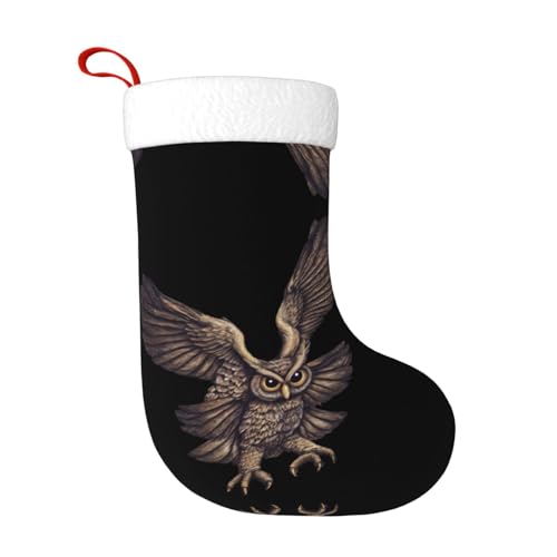 WHJWZY Weihnachtsschmuck Strumpf – für festliche Tage, Feiertage, Partys, Weihnachten, Halloween und Neujahr, fliegende Eule von WHJWZY