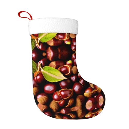 WHJWZY Weihnachtsschmuck Strumpf – für festliche Tage, Feiertage, Partys, Weihnachten, Halloween und Neujahr, frische Kastanien-Druck von WHJWZY