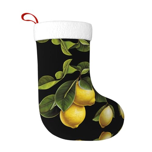 WHJWZY Weihnachtsschmuck Strumpf – für festliche Tage, Feiertage, Partys, Weihnachten, Halloween und Neujahr, frischer Zitronendruck von WHJWZY