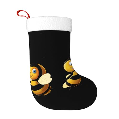 WHJWZY Weihnachtsschmuck Strumpf – für festliche Tage, Feiertage, Partys, Weihnachten, Halloween und Neujahr, hart arbeitender kleiner Bienen-Druck von WHJWZY