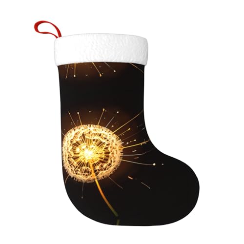 WHJWZY Weihnachtsschmuck Strumpf – für festliche Tage, Feiertage, Partys, Weihnachten, Halloween und Neujahr, leuchtender Löwenzahn-Druck von WHJWZY