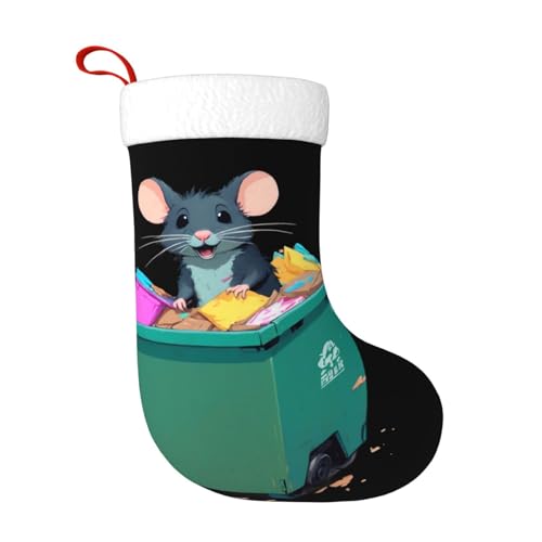 WHJWZY Weihnachtsschmuck Strumpf – für festliche Tage, Feiertage, Partys, Weihnachten, Halloween und Neujahr, mit Ratten-Druck von WHJWZY