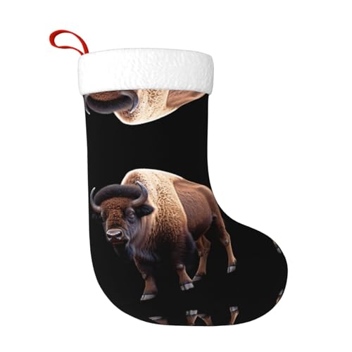 WHJWZY Weihnachtsschmuck Strumpf – für festliche Tage, Feiertage, Partys, Weihnachten, Halloween und Neujahr, riesiger Bison-Druck von WHJWZY