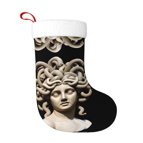 WHJWZY Weihnachtsschmuck Strumpf – für festliche Tage, Feiertage, Partys, Weihnachten, Halloween und Neujahr, schöner Medusa-Druck von WHJWZY