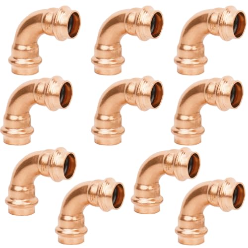 WHK 10 Stück 1,9 cm Propress x 1,9 cm Pro Press Kupfer 90 Grad Ellenbogen-Crimp-Pressfittings Adapter Kupplung Propress 1,9 cm Cooper Rohranschluss (bleifrei) von WHK