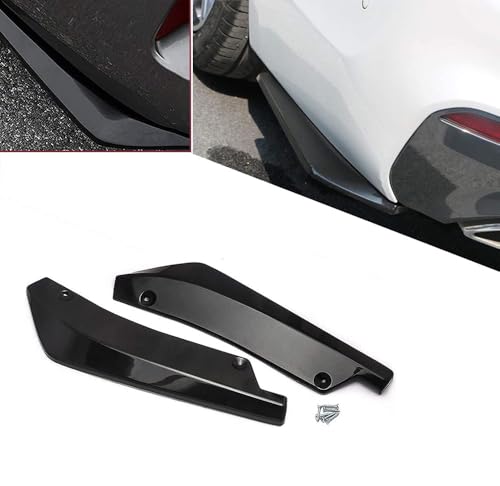 WHLYQF 2 Stück Auto Heckstoßstange Lip Diffusor, Für Audi A7 S7 Rs7 2013 2014 2015 2016 2017 2018 Auto Seitenfender Rock Lippensplitter Canard Spoiler Wrap Angle Spoiler,A-Schwarz von WHLYQF