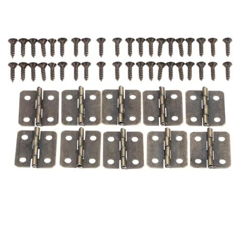 Scharniere 10 Sets Vintage-mit Schrauben 18 x 16 mm Hydraulische Scharniere für Schranktüren(Antique Bronze) von WHMWT