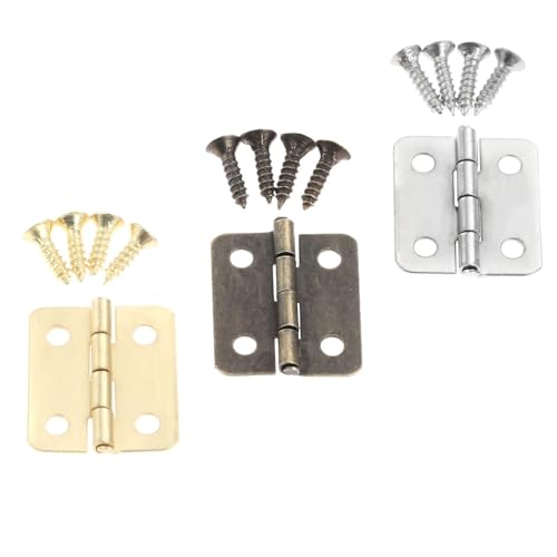 Scharniere 10 Sets Vintage-mit Schrauben 18 x 16 mm Hydraulische Scharniere für Schranktüren(Silver) von WHMWT