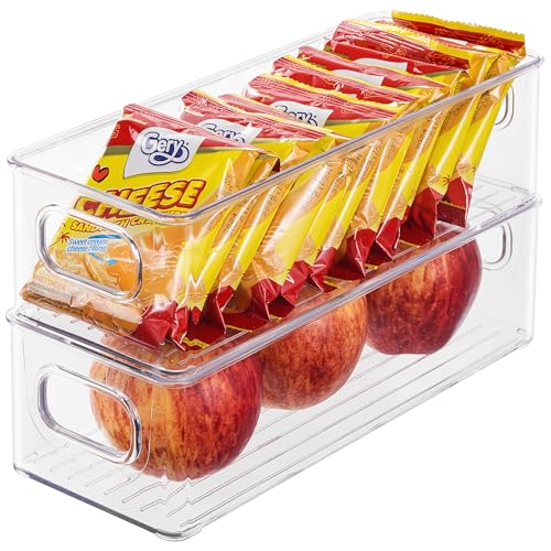 WHOISMIP 2er Pack Kühlschrank Organizer Aufbewahrung Boxen Set, Fridge Organizer Schublade Ordnungssystem Stapelbar Dosen Box, Kühlschrankbox Aufbewahrungsbox Küche Pantry Storage Behälter (Small) von WHOISMIP