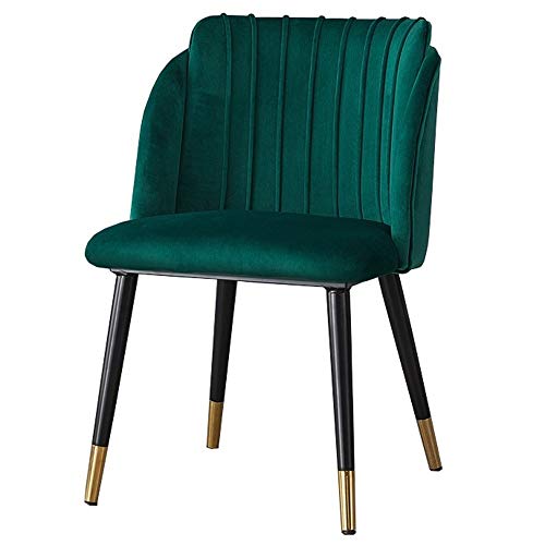 WHOJA Esszimmerstühle Heimstuhl Restaurantmöbel Samtbezug Metallbein Lagergewicht 150kg Verwenden Sie den idealen Terrassenstuhl oder Sitzmöbel Eckstühle (Color : Green) von WHOJA