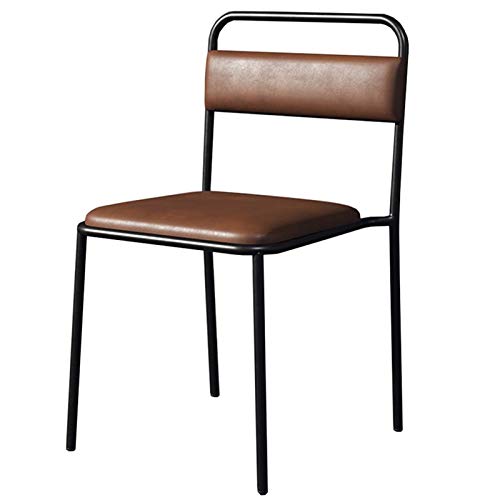 WHOJA Esszimmerstühle Home Küchenstühle Mit Rückenlehne PU Leder Industrieller Stil Freizeit Schreibtischstuhl Für Küchen, Restaurants, Cafés Metallrahmen Tragfähigkeit 150kg Eckstühle von WHOJA