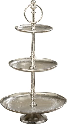 WHOLE HOUSE WORLDS Boltze Deco-Etagere Flaire Silber Aluminium h48 C Alu von WHOLE HOUSE WORLDS