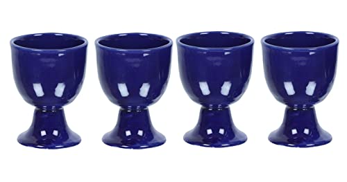 Eierbecher-Set, weich, gekocht, Keramik, Eierhalter, Keramik, Einweihungsgeschenk, 4 Stück (blau) von WHOLELIFEOBJECTS