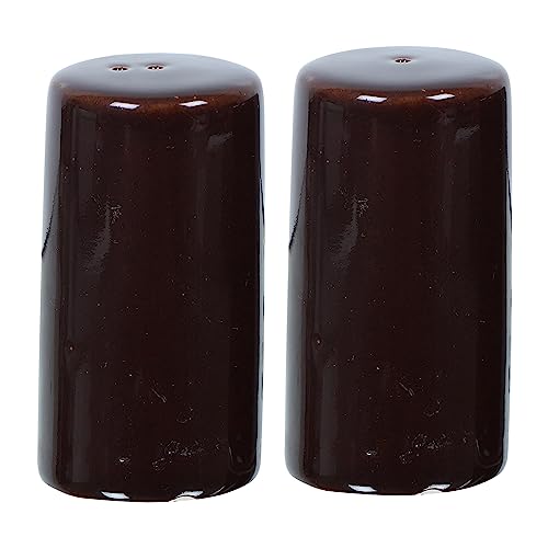 Salz- und Pfefferstreuer – Vintage Keramik Salz & Pfefferstreuer Set – Retro Bauernhaus Home Dekorativer Glasspender für Küche Braun (2er-Set) von WHOLELIFEOBJECTS