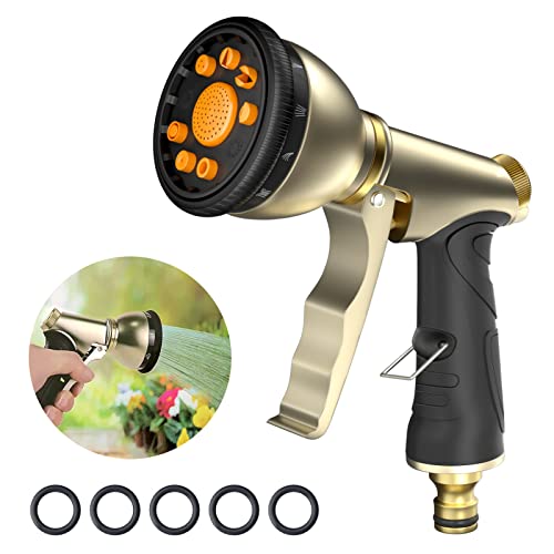 Garten Handbrause Wasserspritze, 100% Robustes Metallgehäuse, mit Einstellbarem Wasserdurchfluss und Vielseitiger Sprühfunktion Für Bewässerung, Autowäsche, Gehwegreinigung, Haustierpflege von WHOLEV
