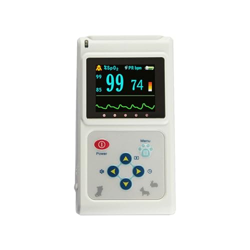 Handheldes Veterinäres Pulsoxymeter, Veterinär-SPO2-Pulsratenmonitor, Ohr-/Zungensensor für SpO2, einsetzbar in Familien und Tierkliniken usw. (aufladbar) von WHOOLEFUN