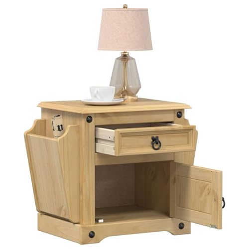 Corona Nightstand 45x35x47.5 cm Solid Pine Wood Bedside Table with Drawer and Shelf for Bedroom Living Room Rustic Design Storage Furniture Corona Nightstand 45x35x47.5 cm Solid Pine Wood Bedside Table with Drawer and Shelf for Bedroom Living Room Rustic Design Storage Furniture von WHOPBXGAD