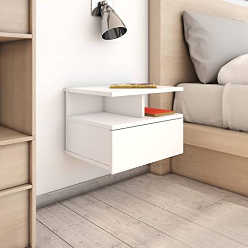 Hanging Nightstand 2 Pack White Wall Mounted Bedside Table with Drawer and Open Shelves for Small Spaces 40x31x27cm Wood Material Storage Shelf Hanging Nightstand 2 Pack White Wall Mounted Bedside Table with Drawer and Open Shelves for Small Spaces 40x31x27cm Wood Material Storage Shelf von WHOPBXGAD