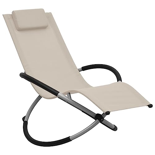 Kinder-Sonnenliege Stahl Creme - Kids Sun Lounger with Cushion, Foldable Outdoor Lounge Chair for Children, Durable Powder-Coated Steel Frame, Waterproof Fabric, Geometric Design for Garden, Patio Kinder-Sonnenliege Stahl Creme - Kids Sun Lounger with Cushion, Foldable Outdoor Lounge Chair for Children, Durable Powder-Coated Steel Frame, Waterproof Fabric, Geometric Design for Garden, Patio von WHOPBXGAD