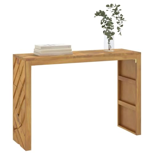 Konsolentisch 110x35x75 cm Massivholz Teak - Solid Wood Console Table with 3D Legs for Hallway Living Room, Sturdy Teakwood Entryway with Smooth Surface, Multipurpose Side Table for Decor & Plants Konsolentisch 110x35x75 cm Massivholz Teak - Solid Wood Console Table with 3D Legs for Hallway Living Room, Sturdy Teakwood Entryway with Smooth Surface, Multipurpose Side Table for Decor & Plants von WHOPBXGAD