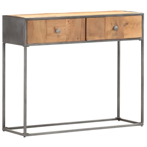 Konsolentisch 90 x 30 x 75 cm Recyceltes Massivholz mit 2 Schubladen - Flurtisch Sideboard Beistelltisch aus Alt Holz Robust Vintage Design für Wohnzimmer Eingangsbereich - Einzigartiges Unikat Konsolentisch 90 x 30 x 75 cm Recyceltes Massivholz mit 2 Schubladen - Flurtisch Sideboard Beistelltisch aus Alt Holz Robust Vintage Design für Wohnzimmer Eingangsbereich - Einzigartiges Unikat von WHOPBXGAD