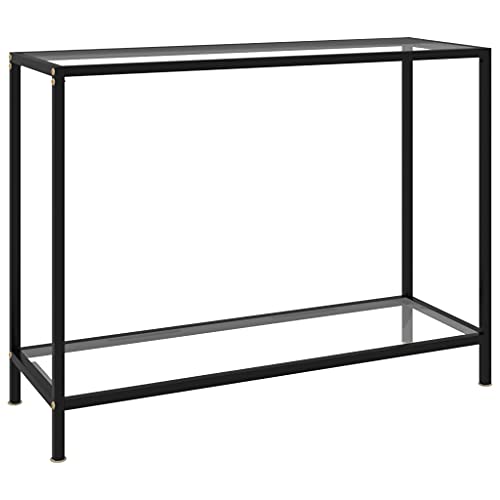 Konsolentisch Transparent 100x35x75 cm Hartglas Side Table with Shelf, Modern Glass Console Table for Living Room & Hallway, Sturdy Tempered Glass and Powder-Coated Steel, Easy Clean, Wall Mountable Konsolentisch Transparent 100x35x75 cm Hartglas Side Table with Shelf, Modern Glass Console Table for Living Room & Hallway, Sturdy Tempered Glass and Powder-Coated Steel, Easy Clean, Wall Mountable von WHOPBXGAD