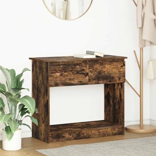 Konsolentisch mit 2 Schubladen in Räuchereiche 85,5x38,5x74,5 cm - Stabile Tischplatte Vielseitiger Stauraum Moderner Sideboard für Flur, Wohnzimmer oder Eingangsbereich - Langlebiges Holzmaterial Konsolentisch mit 2 Schubladen in Räuchereiche 85,5x38,5x74,5 cm - Stabile Tischplatte Vielseitiger Stauraum Moderner Sideboard für Flur, Wohnzimmer oder Eingangsbereich - Langlebiges Holzmaterial von WHOPBXGAD