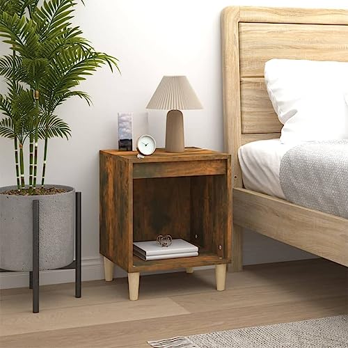 Modern Nightstand Smoked Oak 40x35x50 cm with Storage Shelf, Bedside Table for Bedroom, Durable Engineered Wood Night Stand with Spacious Storage and Stable Top Surface von WHOPBXGAD