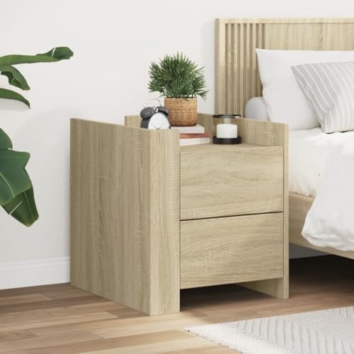 Modern Sonoma Oak Nightstand 45x50x50 cm with 2 Drawers, Bedside Table for Bedroom Living Room, Sturdy Engineered Wood Storage Cabinet with Wall Mount Modern Sonoma Oak Nightstand 45x50x50 cm with 2 Drawers, Bedside Table for Bedroom Living Room, Sturdy Engineered Wood Storage Cabinet with Wall Mount von WHOPBXGAD