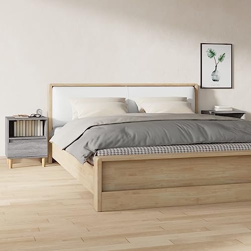 Nachttische 2 STK Grau Sonoma 40x35x50 cm Nightstand with Storage Drawer and Shelf, Bedside Table with Wood Legs for Bedroom, Living Room, Home Decor Nachttische 2 STK Grau Sonoma 40x35x50 cm Nightstand with Storage Drawer and Shelf, Bedside Table with Wood Legs for Bedroom, Living Room, Home Decor von WHOPBXGAD