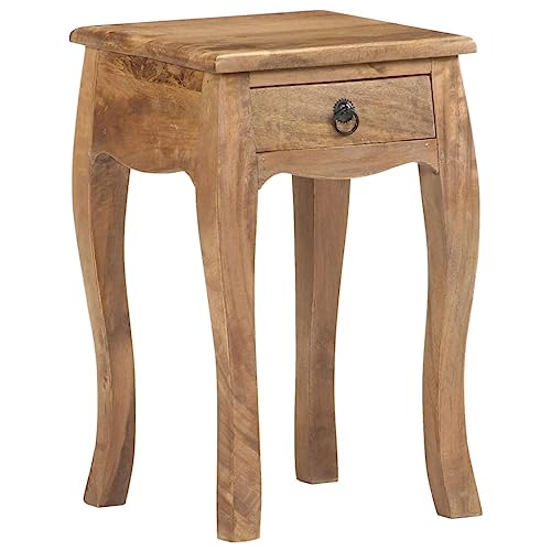 Rustic Nightstand 28x28x46 cm Solid Mango Wood Bedside Table with Drawer, No Assembly Required, Unique Wood Grain Patterns for Bedroom Decor Rustic Nightstand 28x28x46 cm Solid Mango Wood Bedside Table with Drawer, No Assembly Required, Unique Wood Grain Patterns for Bedroom Decor von WHOPBXGAD